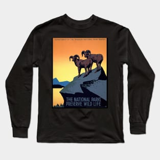 Vintage Restored WPA Poster For The National Parks Service, USA Long Sleeve T-Shirt